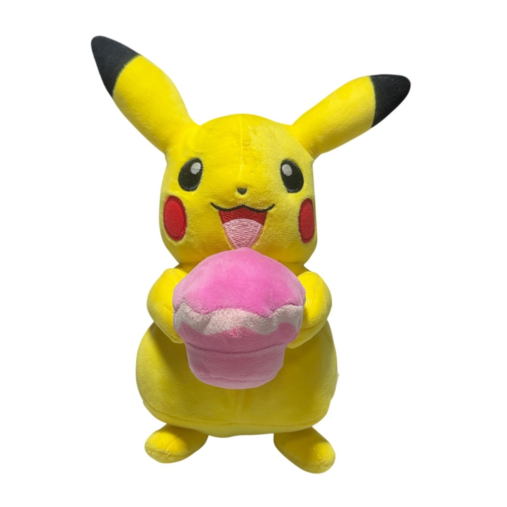 2022 Pokemon Pikachu Holding Cupcake‎ Valentine's Day Plush 8"